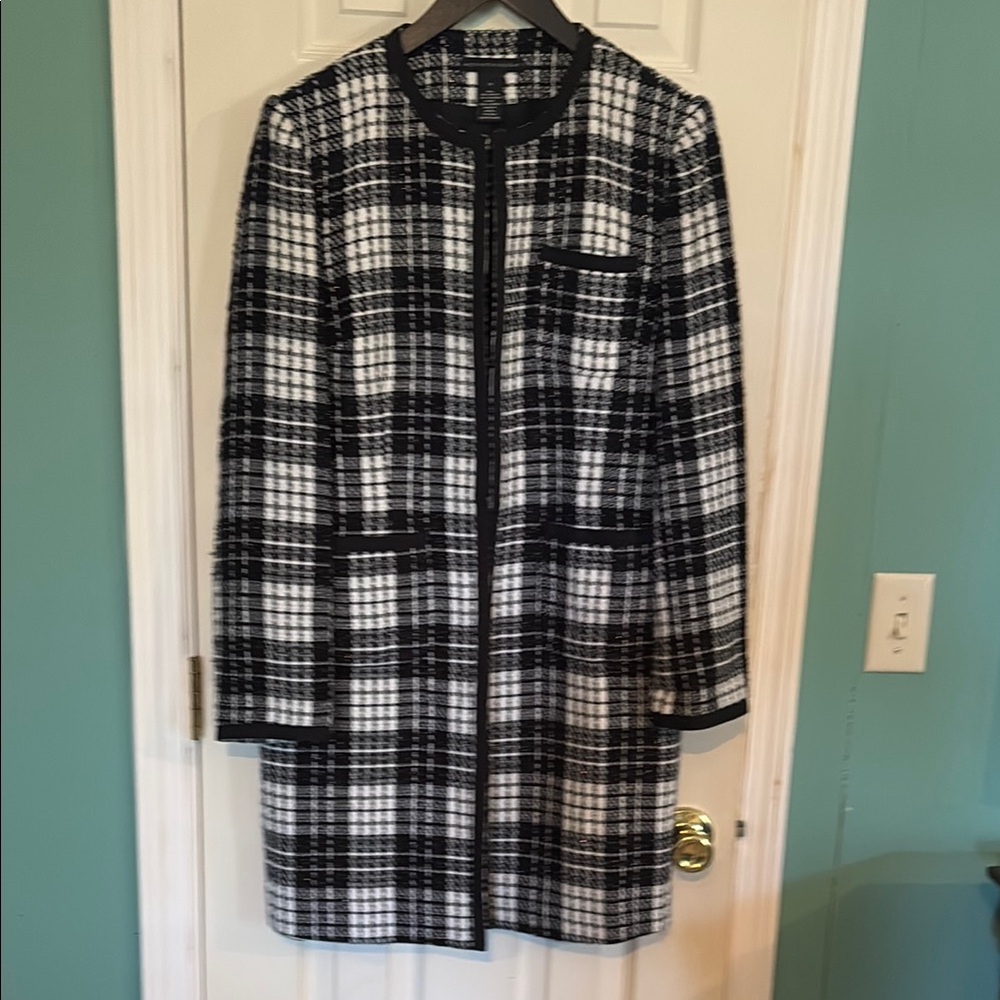 Apostrophe Black and White Plaid Blazer